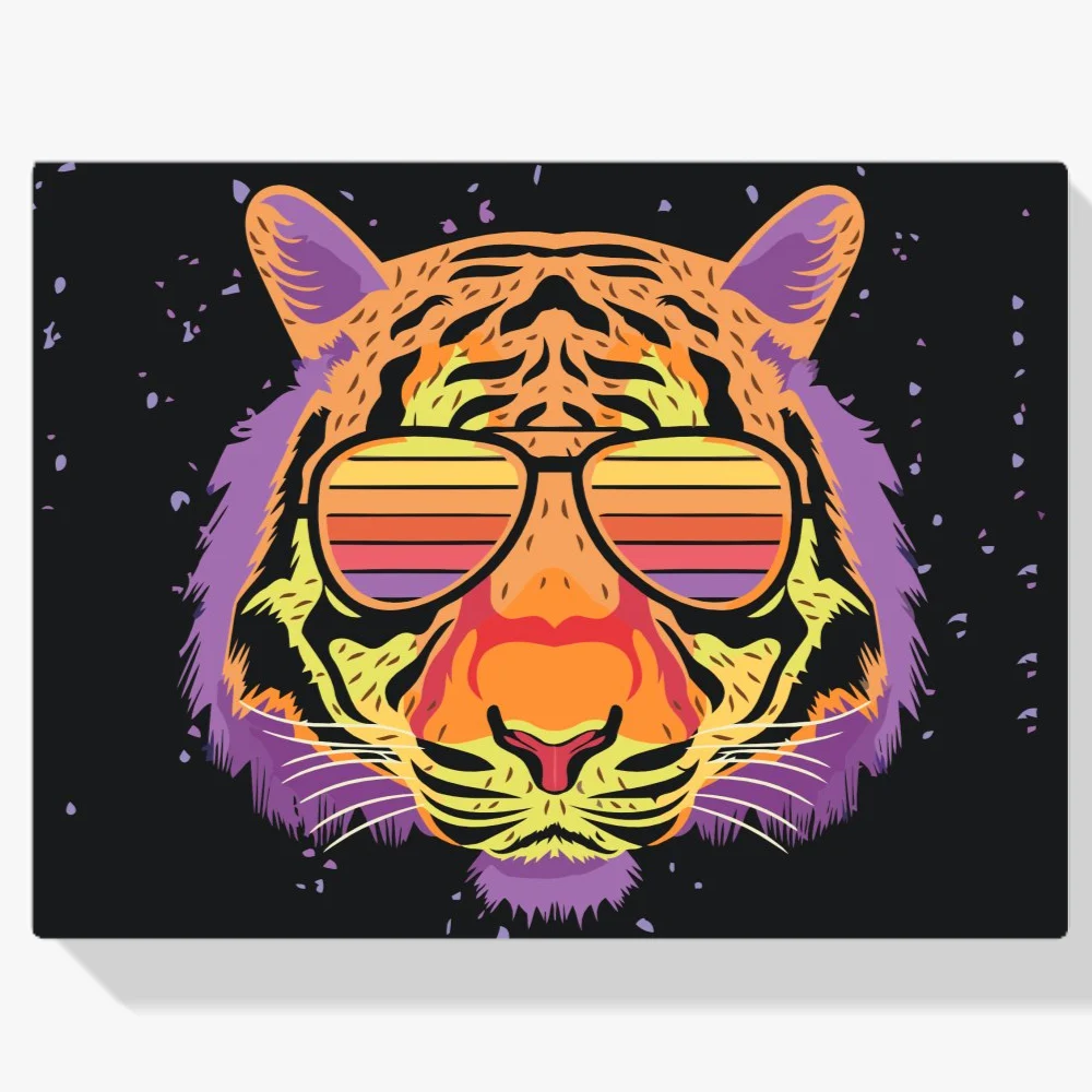 Pintura Diamante - Tigre con gafas
