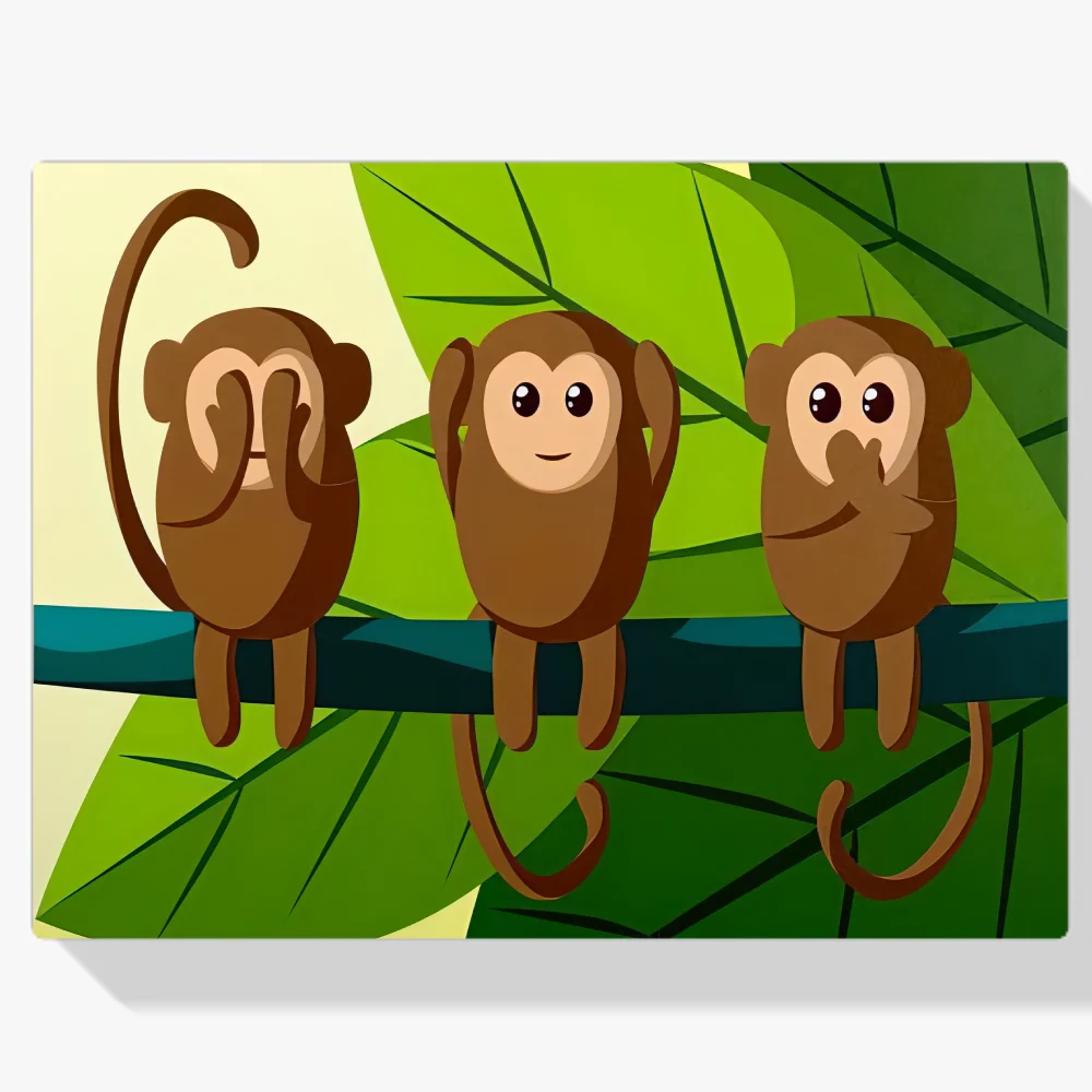 Pintura Diamante - Tres monos