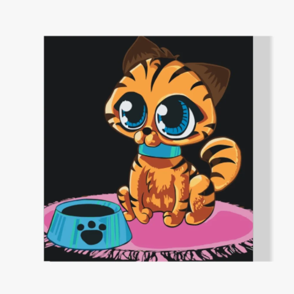 Pintura Diamante - Un gato con ojos grandes