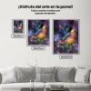 Pintura Diamante - Un pájaro en un entorno colorido
