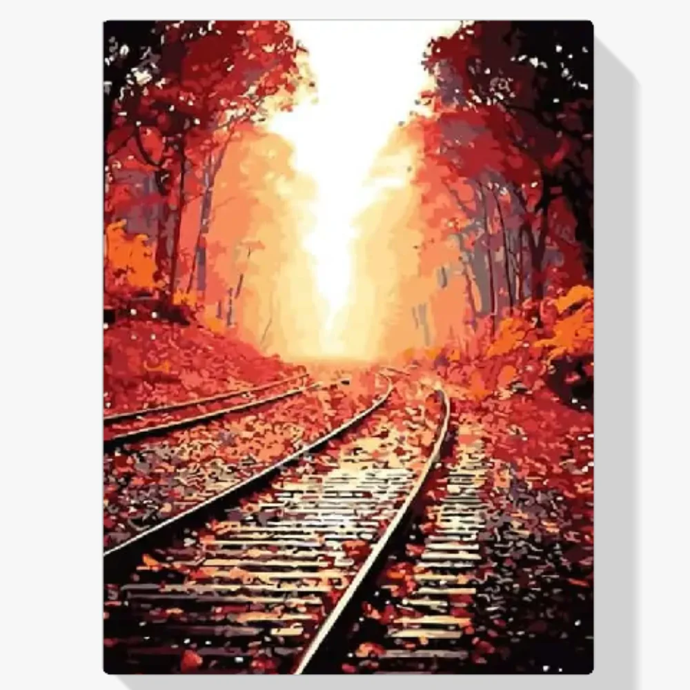 Pintura Diamante - Vía de tren