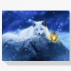 Pintura Diamante - Zorro blanco con lámpara