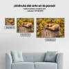 Pintura Diamante - Zorro descansando en el tronco de un árbol