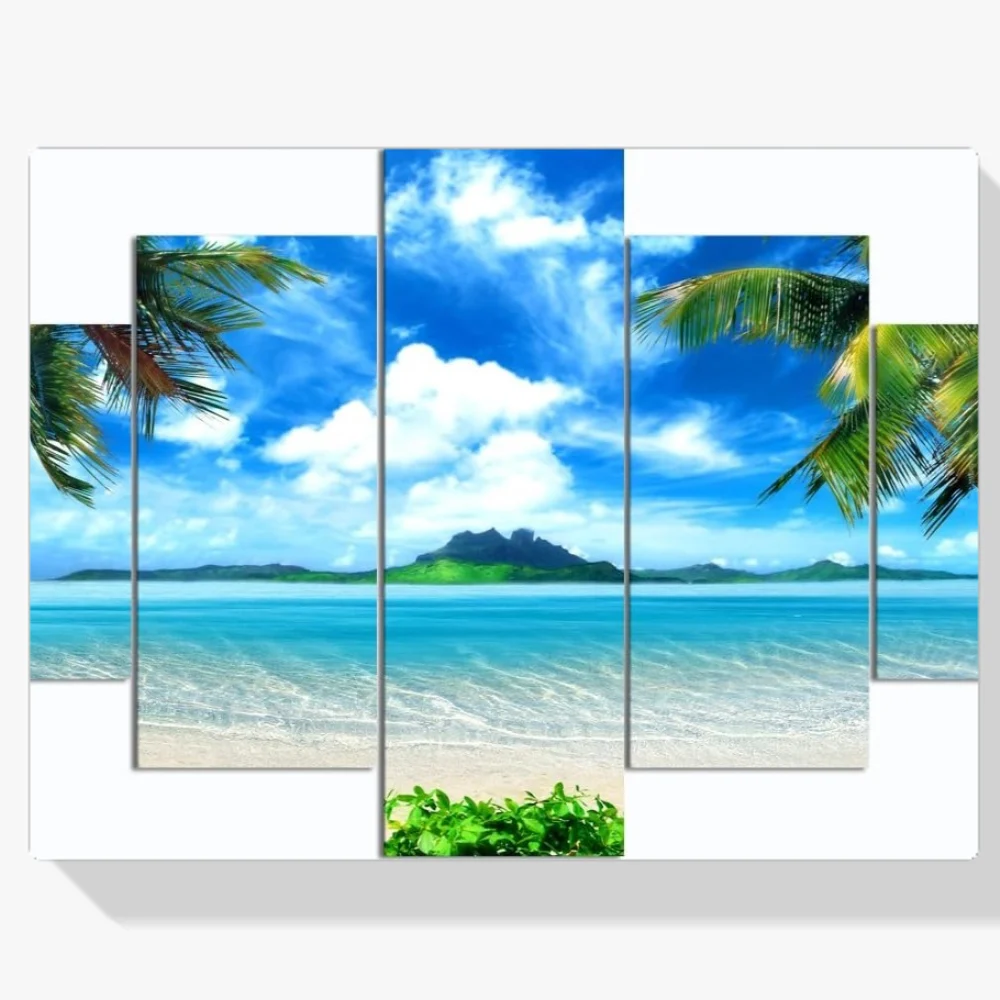 Pintura Diamante – Playa preciosa 5 paneles