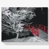 Pintura Diamante - Puente rojo en el jardín