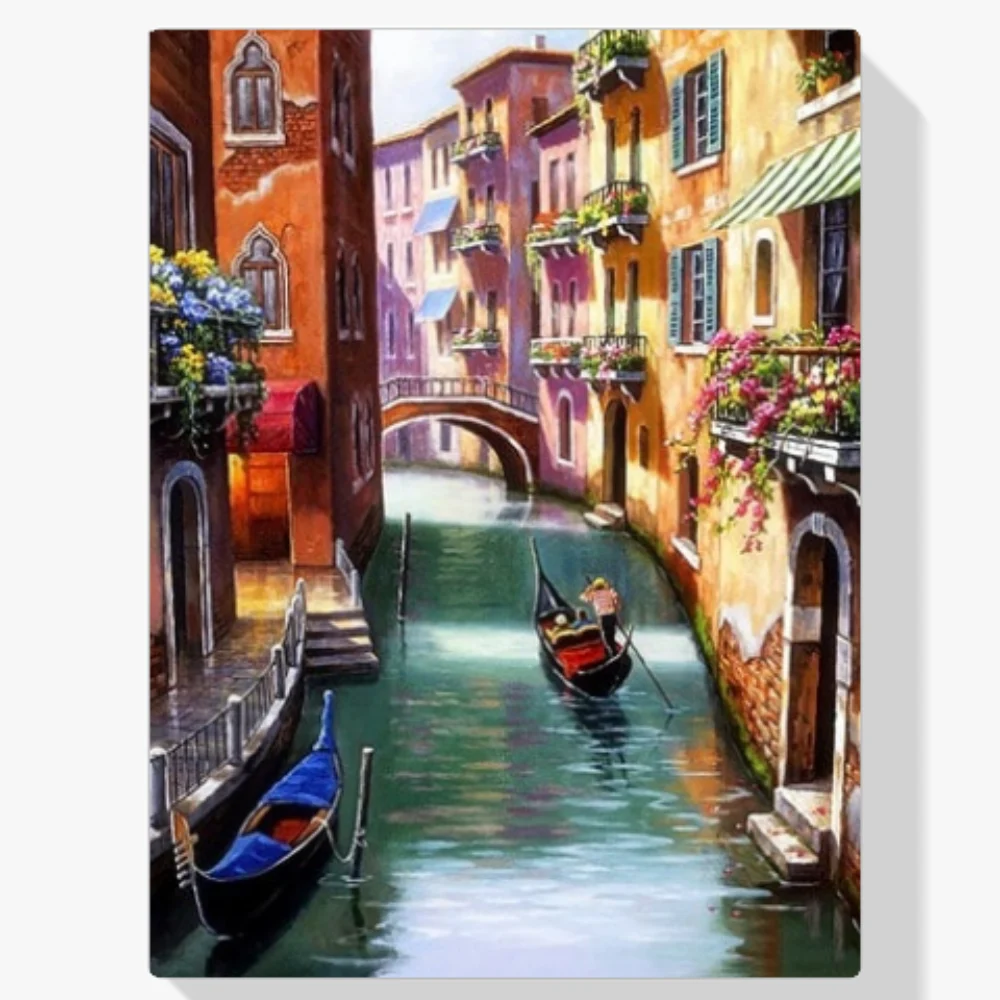 5D Pintura Diamante - Canal de la ciudad de Venecia