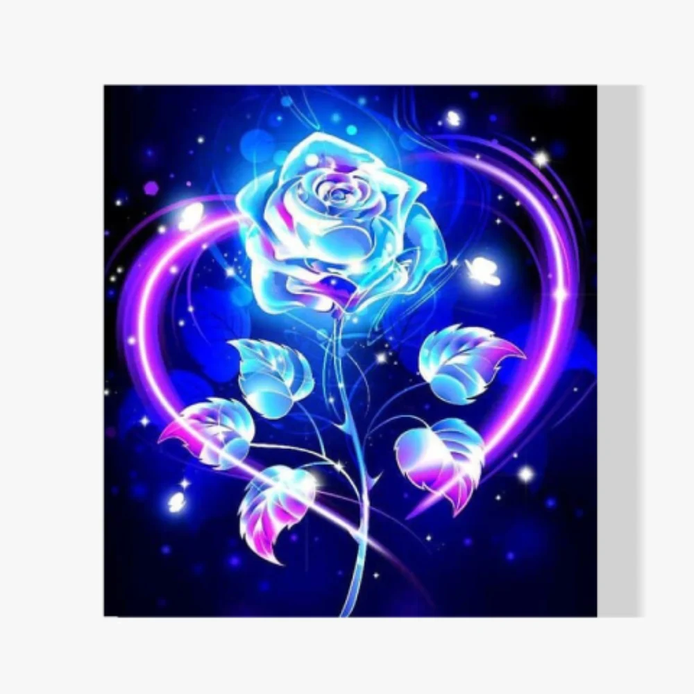 Pintura Diamante - Corazón de rosa