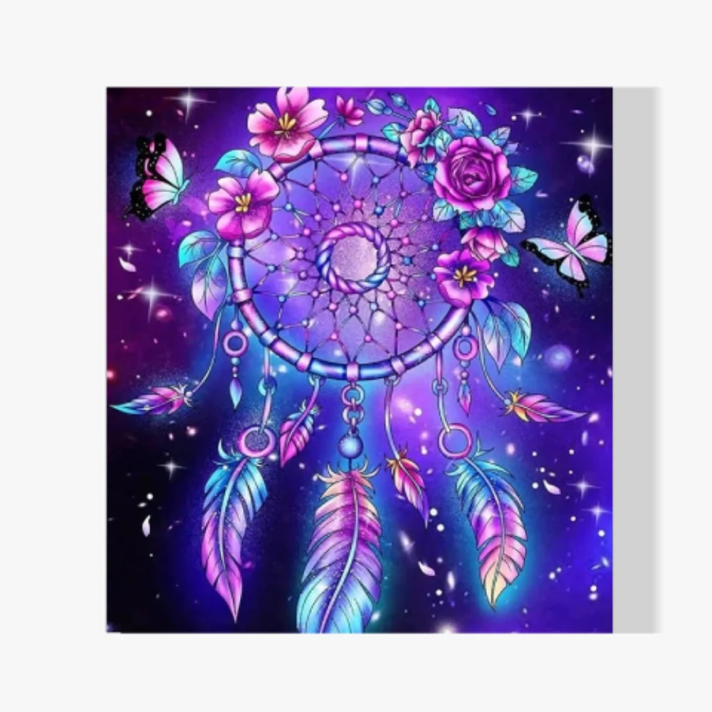 Pintura Diamante - Flor y pluma