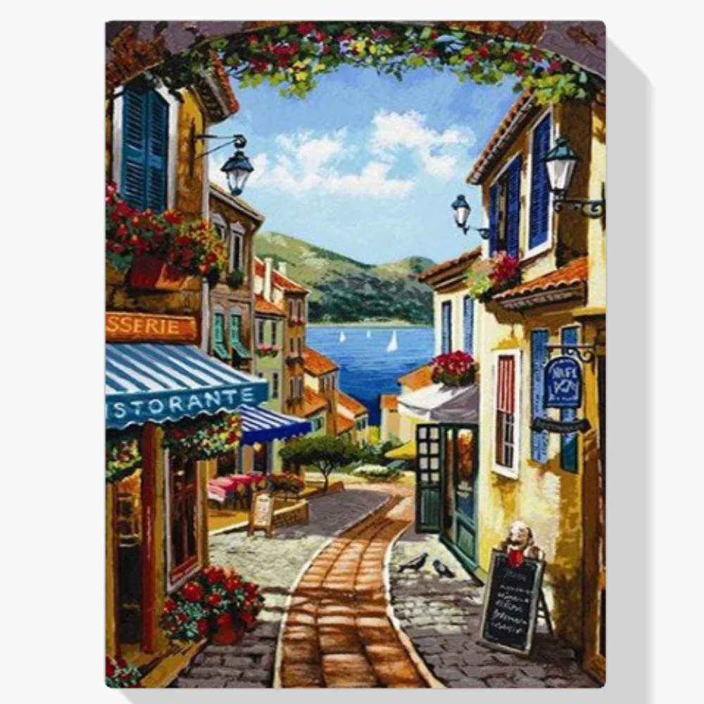 5D Pintura Diamante - Hermosa escena callejera