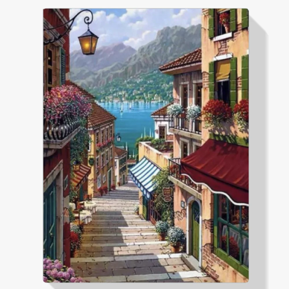 5D Pintura Diamante - Pueblo de Bellagio