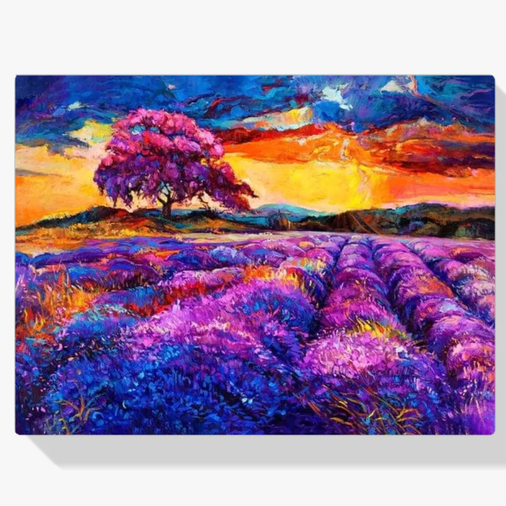 Pintura Diamante - Atardecer púrpura