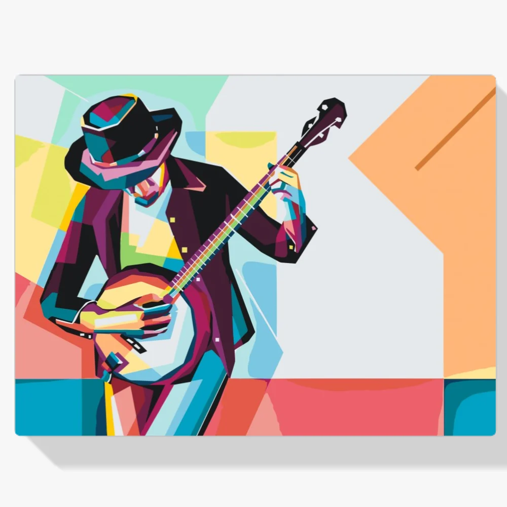 Pintura Diamante - El hombre toca el banjo