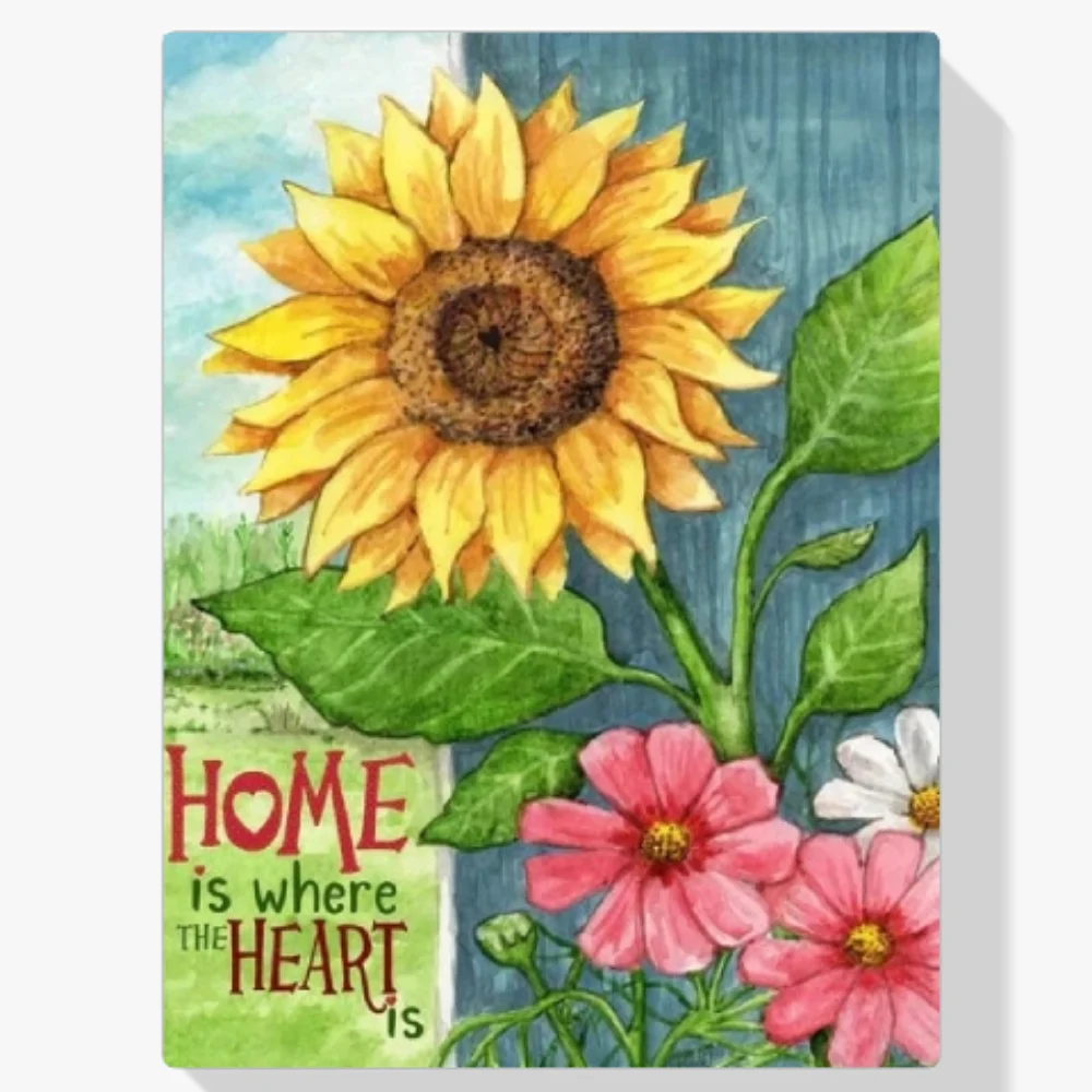 Pintura Diamante - Girasol Hogar Corazón