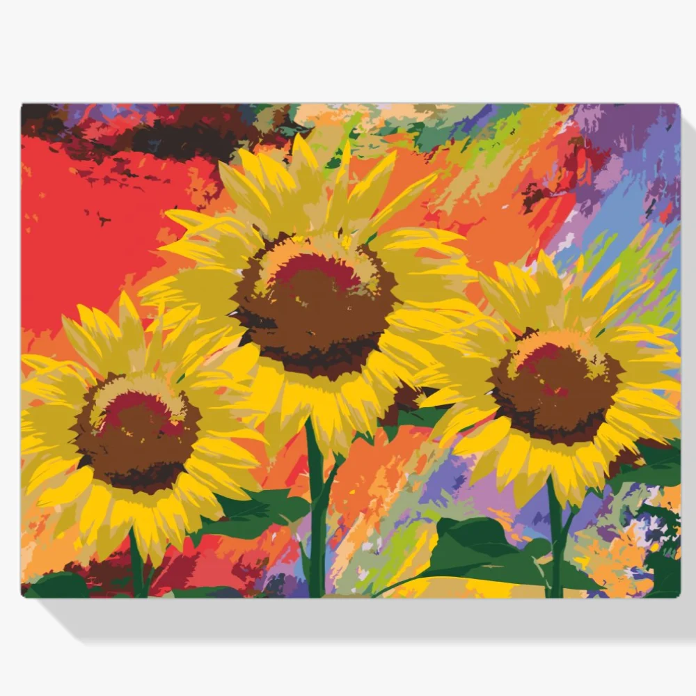 Pintura Diamante - Girasoles en el estudio
