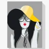 Pintura Diamante - La dama del sombrero amarillo