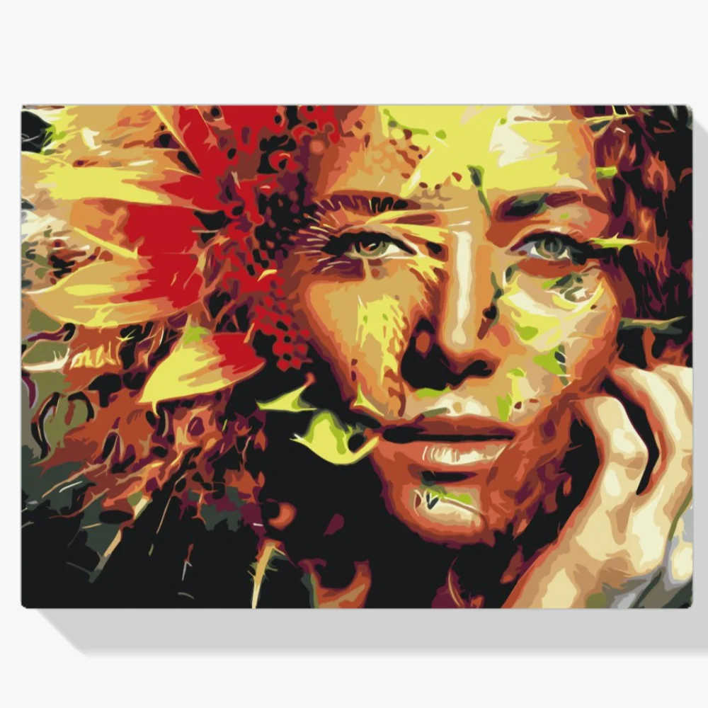 Pintura Diamante - Mujer escondida en un girasol