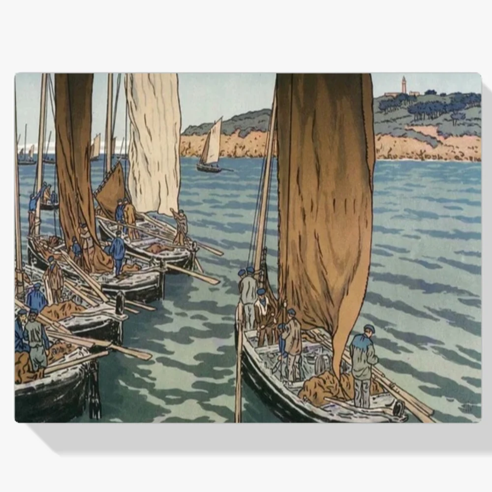 Pintura Diamante - Salida de barcos en Tréboul