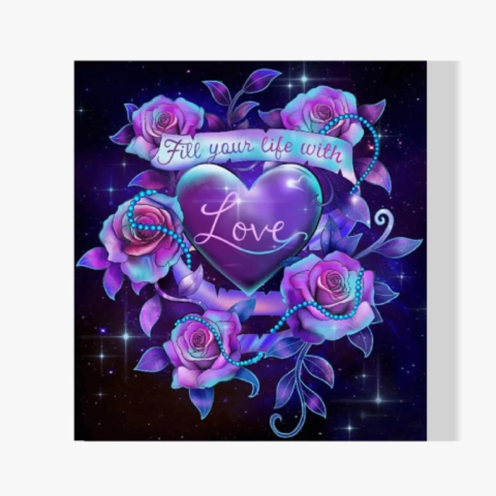 Pintura Diamante - Amor con rosas