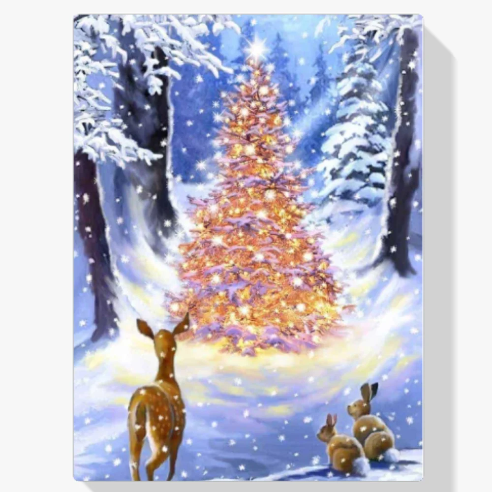 Pintura Diamante - Árbol de Navidad con luces
