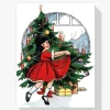 Pintura Diamante - Árbol de Navidad con niña