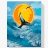 Pintura Diamante - Ballena al atardecer