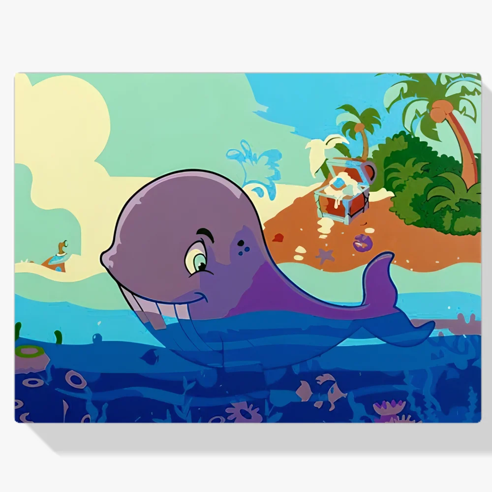 Pintura Diamante - Ballena y tesoro