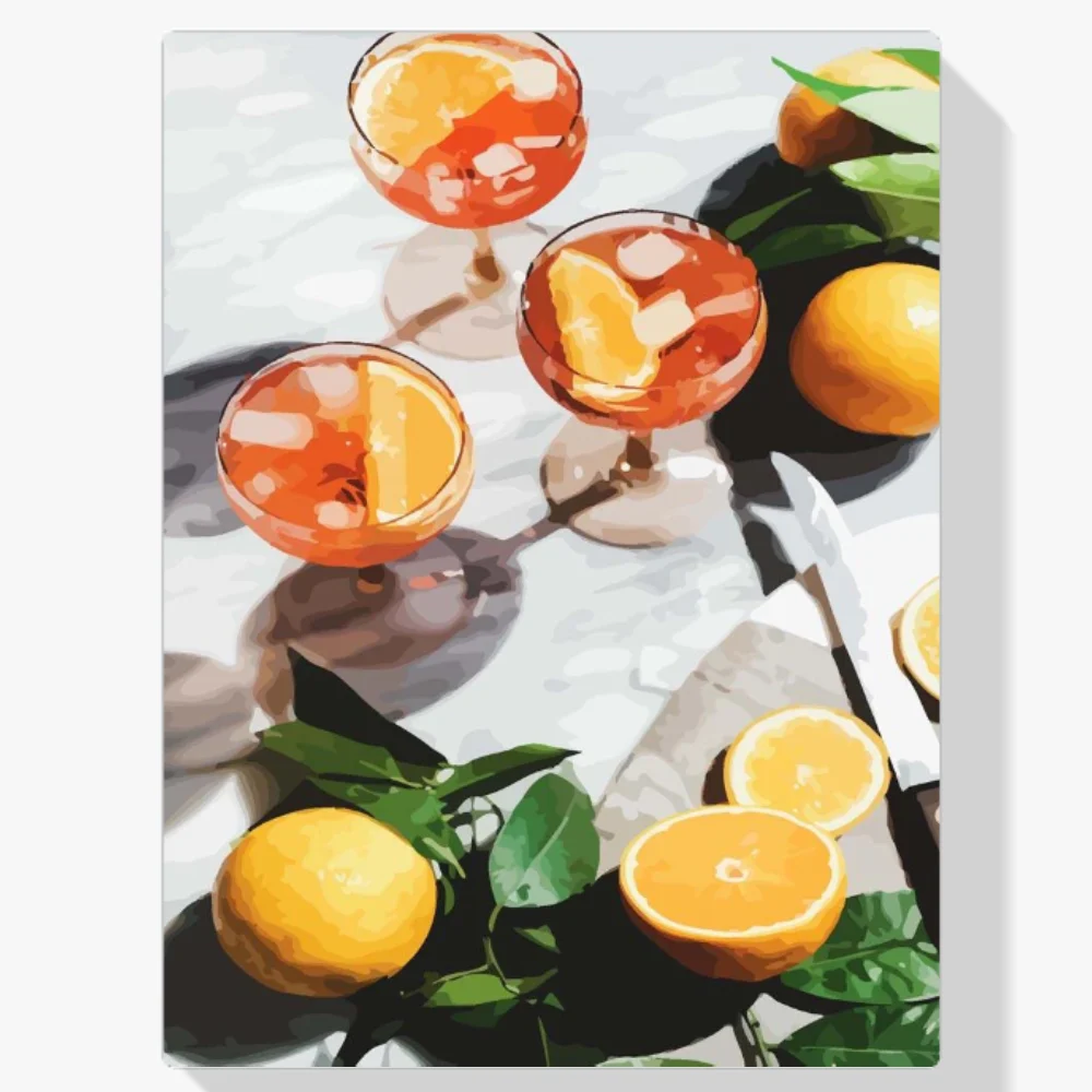Pintura Diamante - Bebidas de verano de naranja