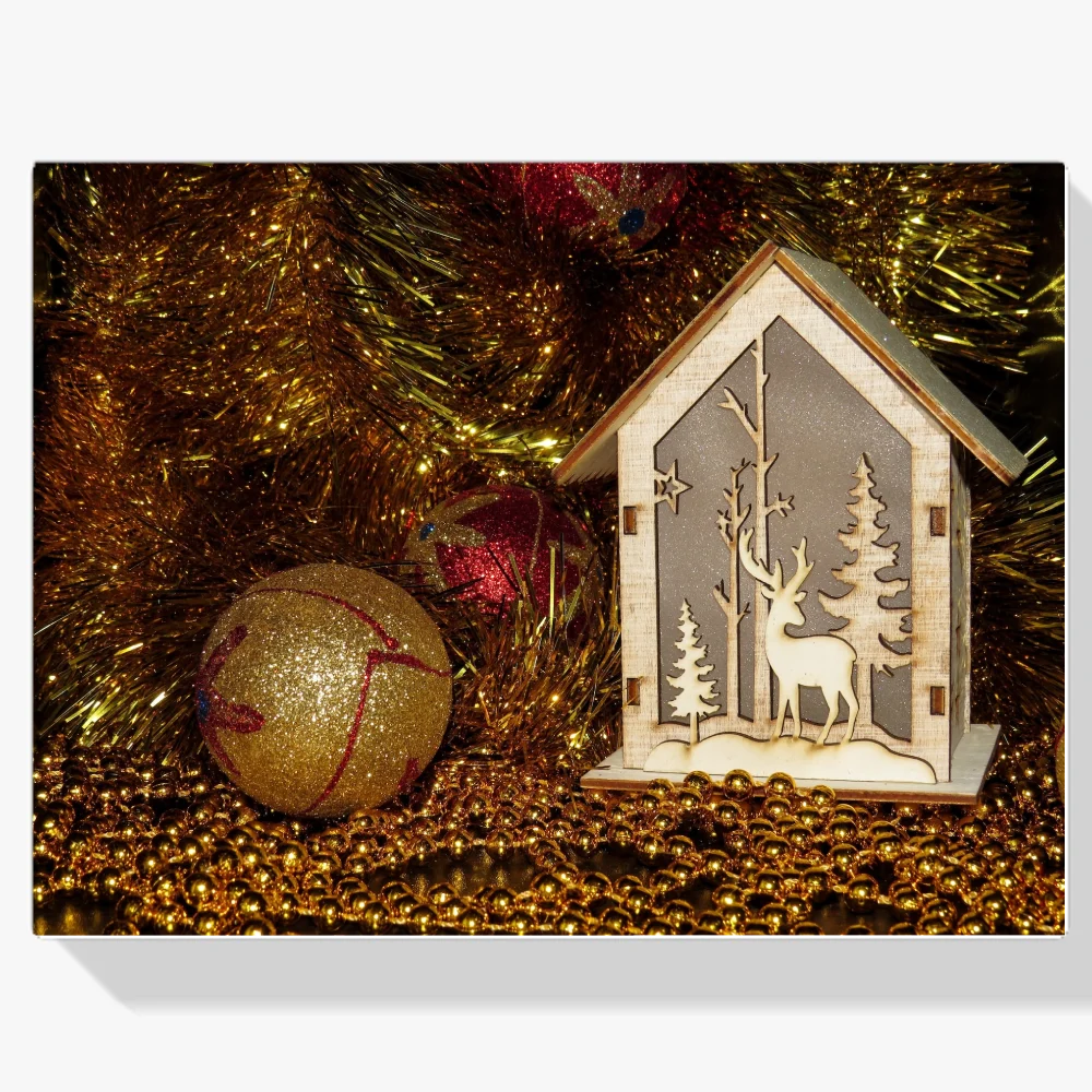 Pintura Diamante - Bola de Navidad dorada