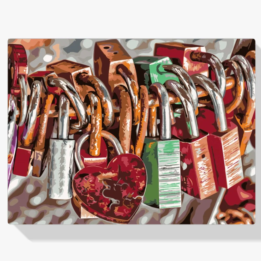 Pintura Diamante - Candados del amor