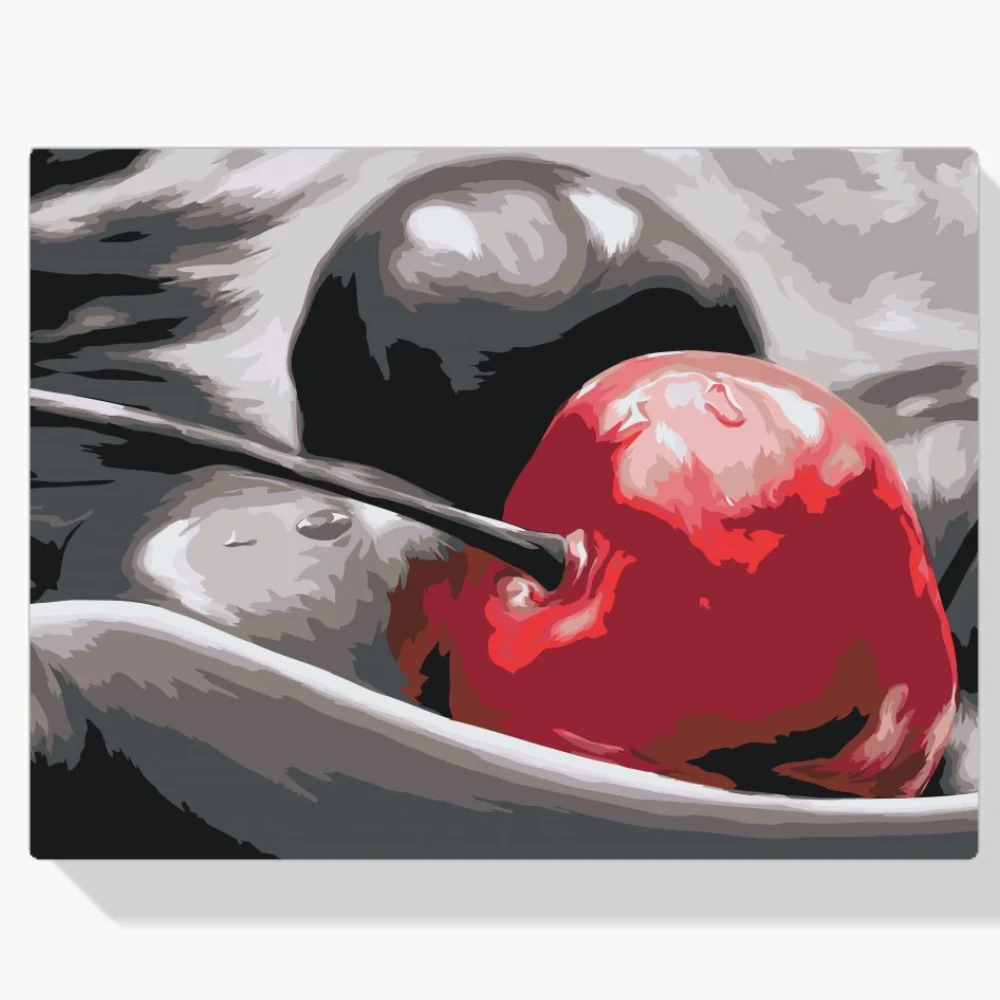 Pintura Diamante - Cereza en el plato