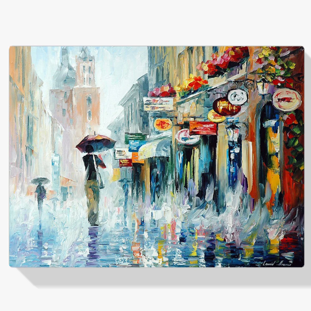 Pintura Diamante - Ciudad bajo la lluvia