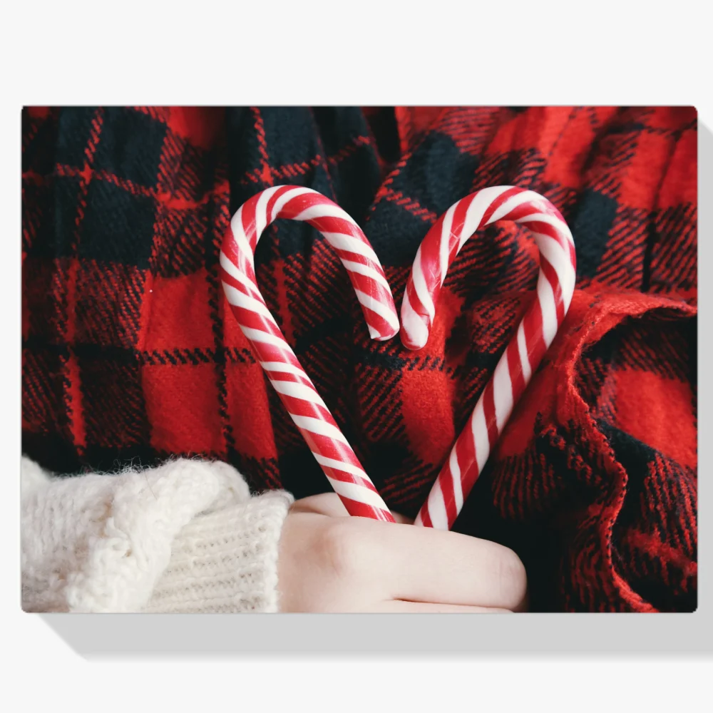 Pintura Diamante - Corazón de bastón de caramelo