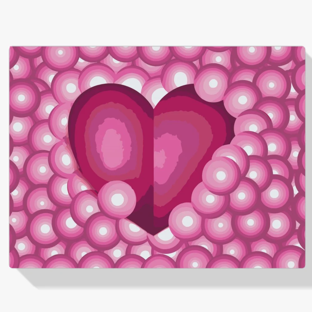 Pintura Diamante - Corazón en burbujas