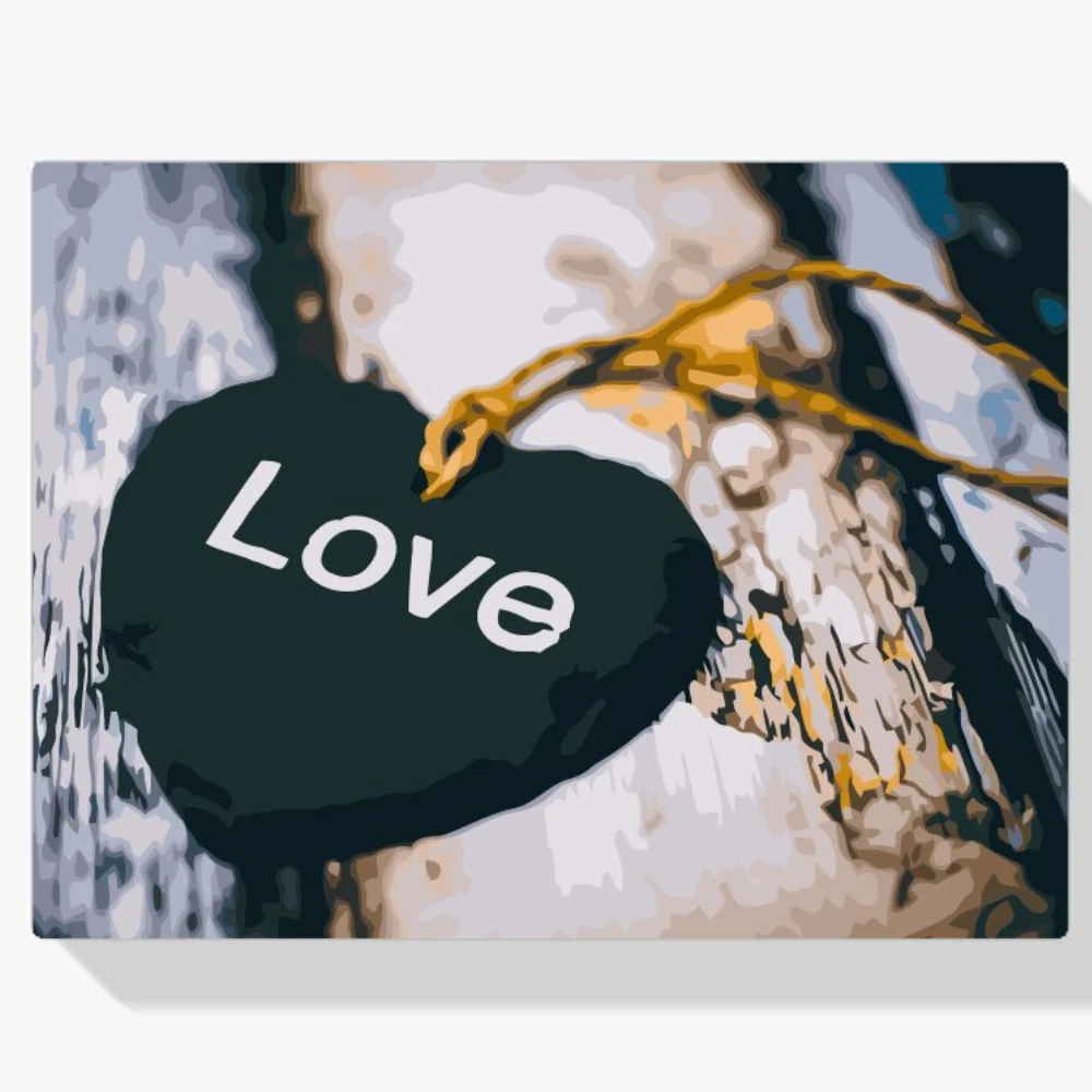 Pintura Diamante - Corazón en una cuerda