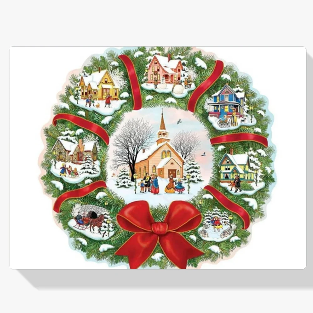 Pintura Diamante - Corona de Navidad