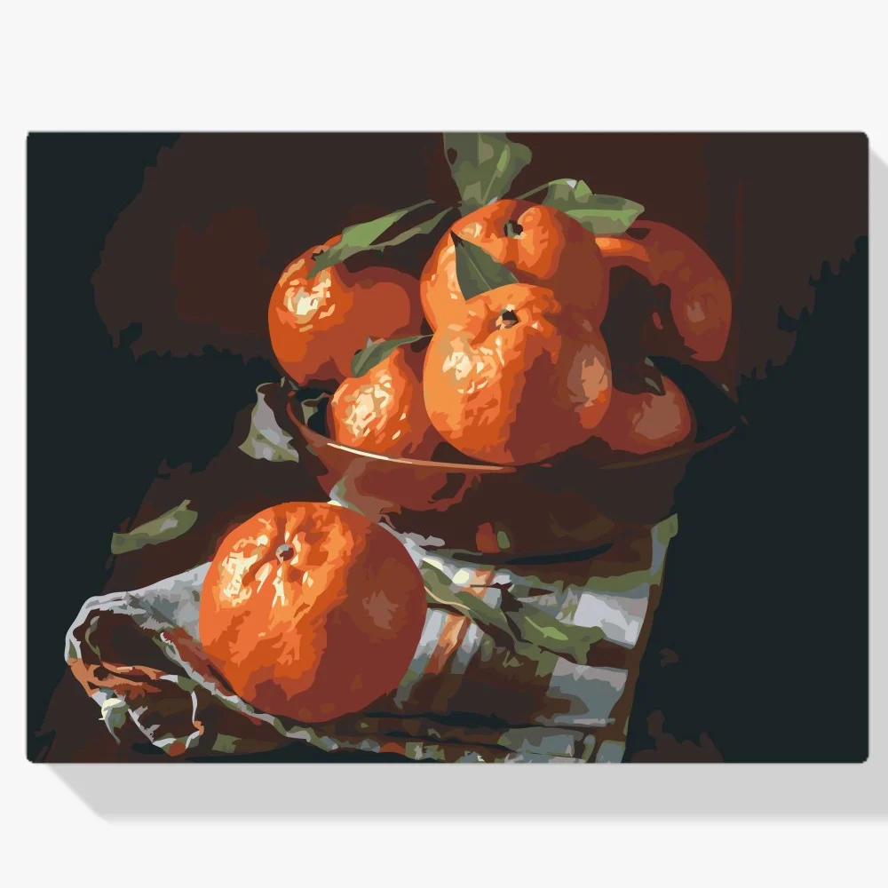 Pintura Diamante - Cuenco con mandarinas