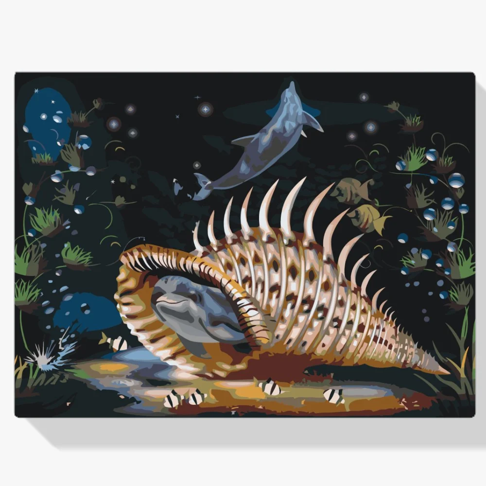 Pintura Diamante - Delfín en un caparazón grande