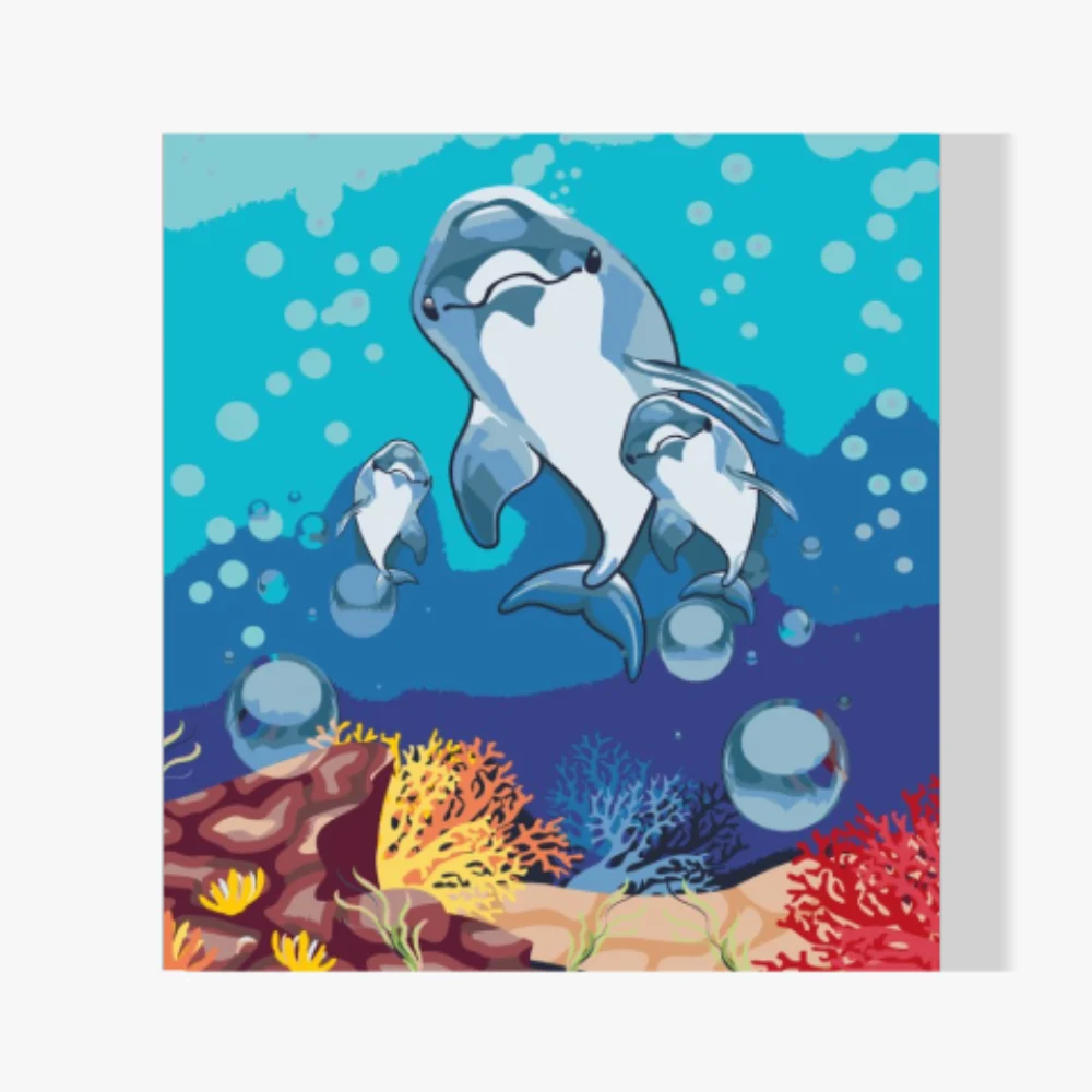 Pintura Diamante - Delfines