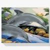 Pintura Diamante - Delfines en el mar