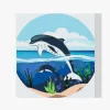 Pintura Diamante - Delfines en el océano