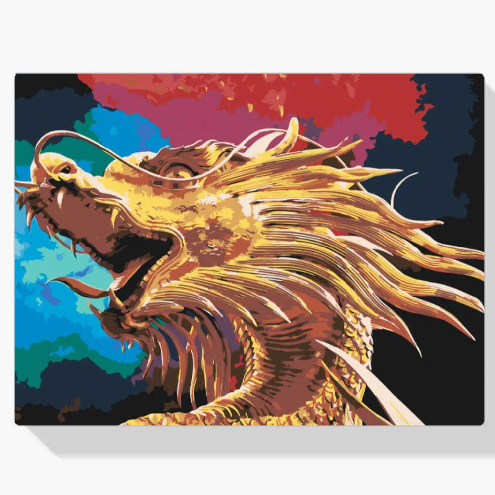 Pintura Diamante - Dragón dorado