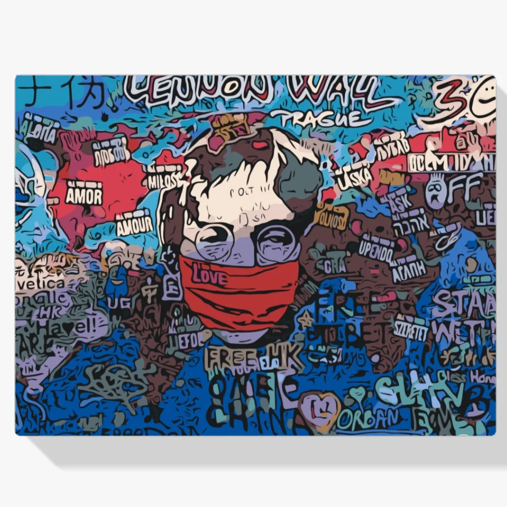 Pintura Diamante - El muro de Lennon
