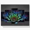 Pintura Diamante - Flor de colores 5 paneles