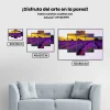 Pintura Diamante - Flores moradas en un campo 5 paneles