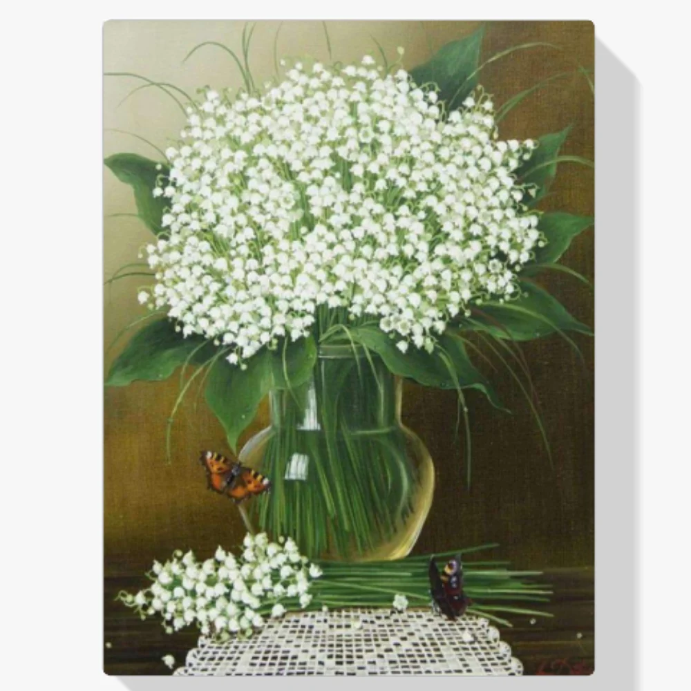 Pintura Diamante - Flores y mariposa