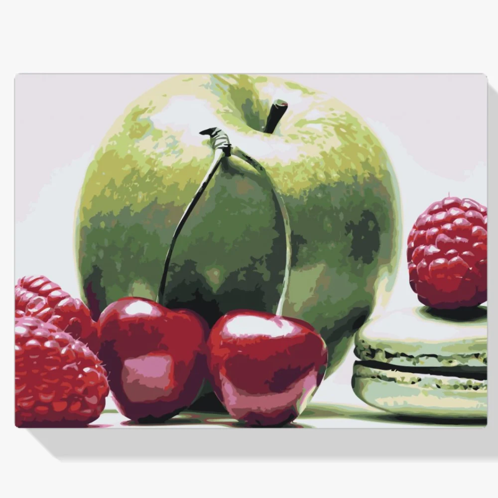 Pintura Diamante - Frutas y macarrones