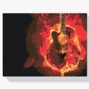 Pintura Diamante - Guitarra en llamas