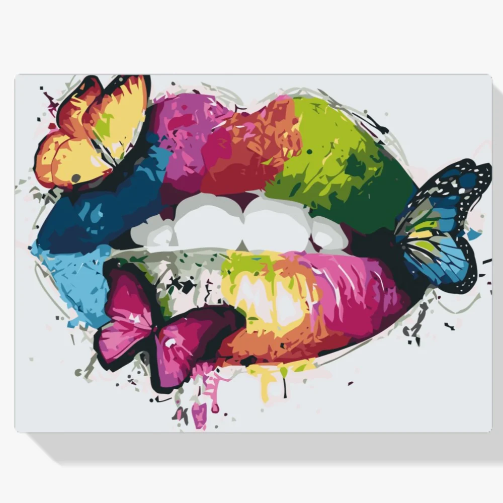 Pintura Diamante - Labios arcoiris