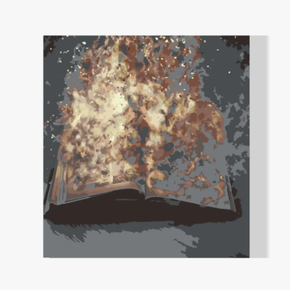 Pintura Diamante - Libro en llamas