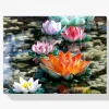 Pintura Diamante - Lirios rosas y naranjas
